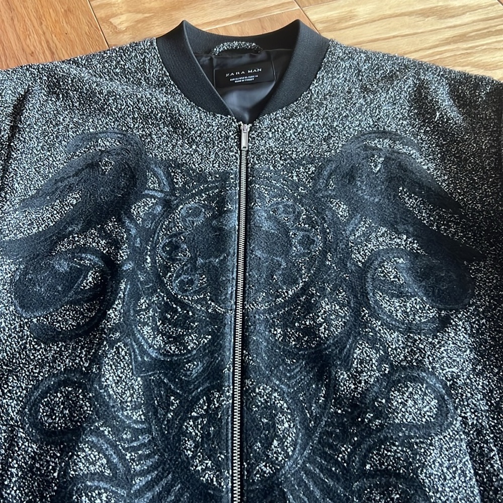 ZARA Mouline Bomber Jacket XL